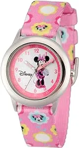 Disney Kids Minnie Mouse Printed Stainless Steel Time Teacher Watch