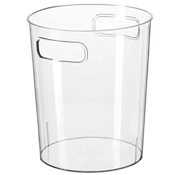 round waste basket Trash Can Wastebasket Garbage Container Bin Clear Round