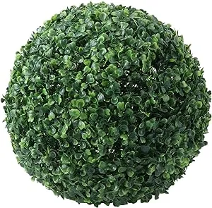 Abaodam Artificial Plant Topiary Ball Green Grass Decorative Balls Round Plastic Plant Ball Decoration for Wedding New Year Christmas Ceiling Garden Home Outdoor 23cm