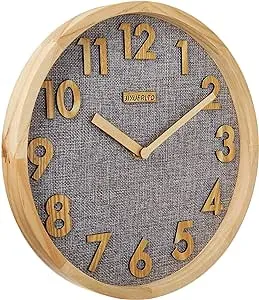 JIYUERLTD 12-in Silent Wall Clock Kitchen Clock Non-Ticking Quartz Wood Clock  | eBay