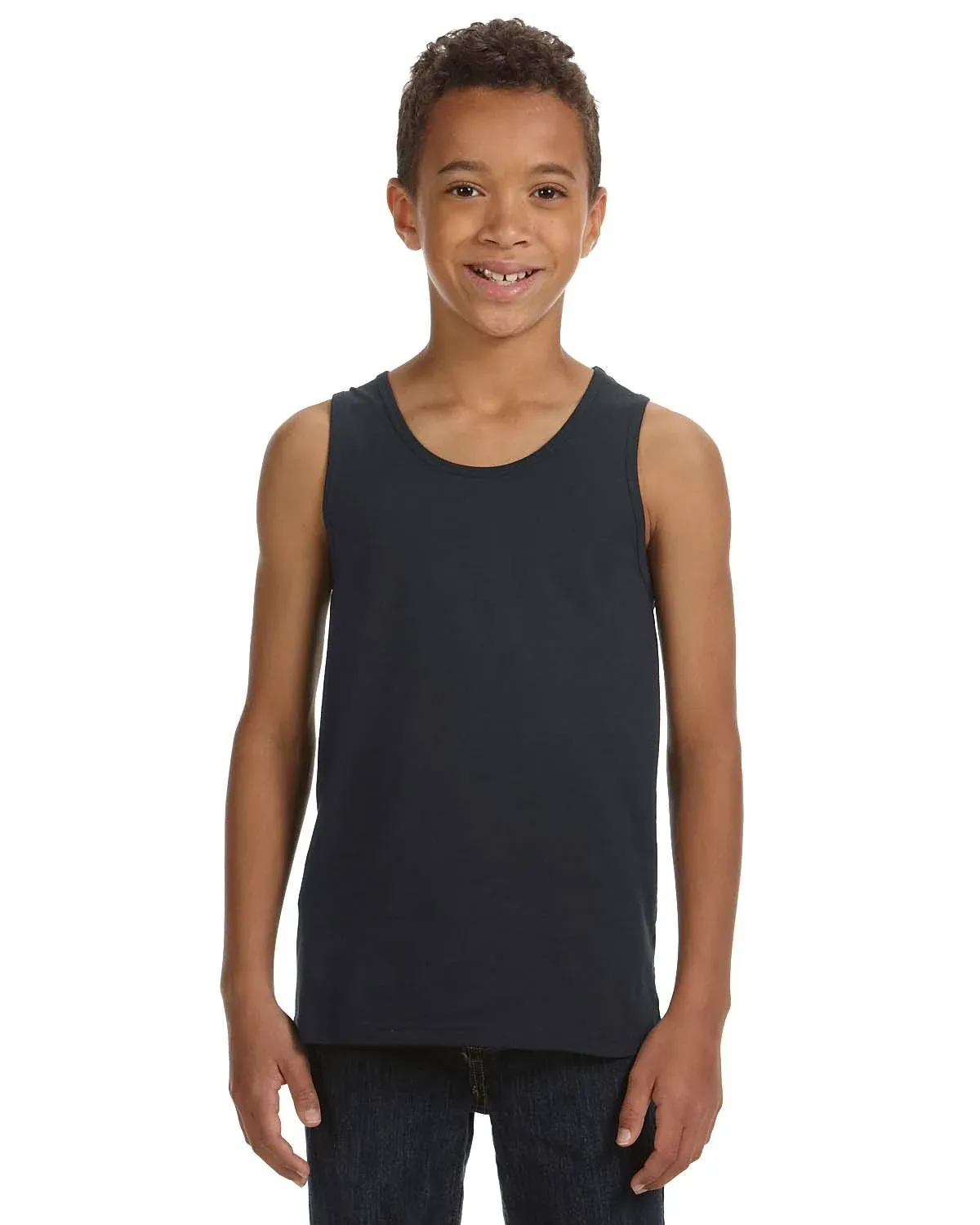 Bella + Canvas 3480Y Youth Jersey Tank - Dark Grey Heather - S