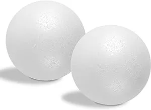 LOKIPA 2PCS 6 Inch White Foam Balls, White Polystyrene Balls Craft Foam Balls for Art Crafts, DIY, Household, School Projects and Party Decorations