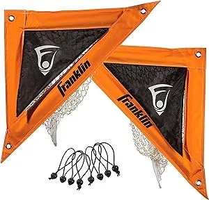 Franklin Sports Lacrosse Shooting Targets - Lax Goal Corner Shooting Target Nets - Lacrosse Shooting Practice Training Aid for Kids + Adults - 2 Targets,Orange/Black