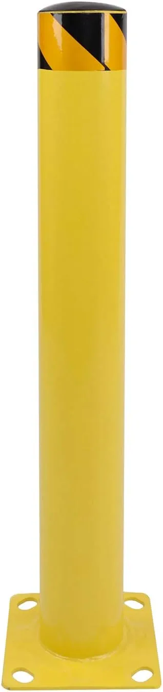 BISupply Safety Bollard Post Parking Barrier 1 Pack - 36in Yellow Pipe Bolt Down Bollard for Garage Lot