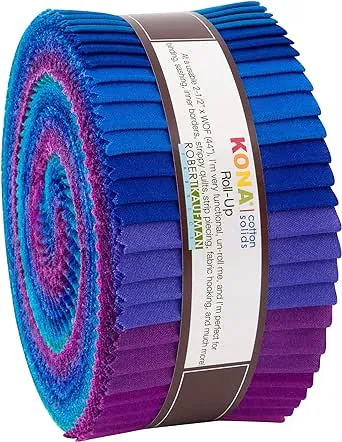 Robert Kaufman Kona Cotton Solids Pfau Roll Up 6,3 cm Vorgeschnittene ...