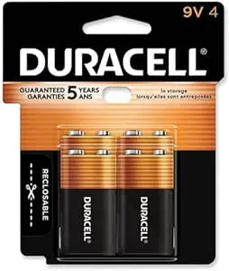 Duracell Batteries, Alkaline, 9V, 4 Pack - 4 batteries
