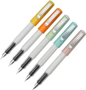 5 PCS Jinhao 248 Fountain Pen Fine Nib 5 Colors Set with Refillable Converter...