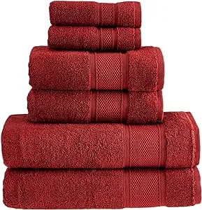 HALLEY Bath Towels 6-Piece Set – 100% Turkish Cotton Ultra Soft Absorbent Bat...