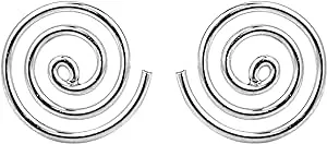 AeraVida Women's Round Swirl Maze Spiral Illusion Stud Earrings