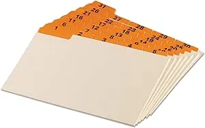 Oxford Laminated Index Card Guides, Daily, 1/5 Tab, 5 x 8 (Set of 31)