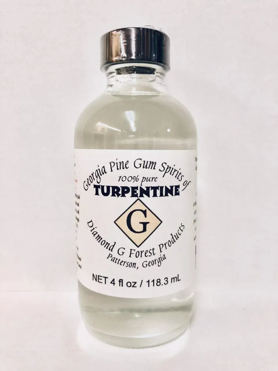 100% Natural Pure Gum Spirits of Turpentine 4 Ounce Bottle