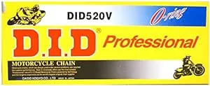 D.I.D DID (520VO-112) Steel 112 Link Professional V Series O-Ring Chain with Connecting Link