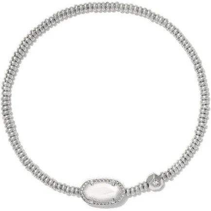 Grayson Silver Stretch Bracelet White Mop