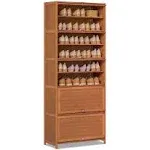 Entryway 27"Bamboo [MAGNETIC FLIP-UP DOOR] 10-Tier 40 Pairs Storage Shoe Cabinet  | eBay