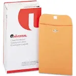 UNIVERSAL Kraft Clasp Envelope Square Flap Clasp-gummed Closure