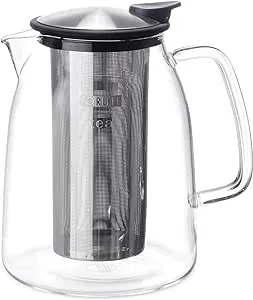 FORLIFE Mist Iced Tea Jug with Basket Infuser, 68-Ounce, Black Graphite