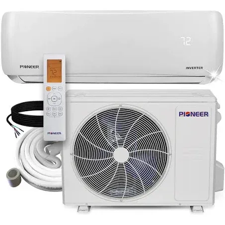 Pioneer 18,000 BTU 23.7 SEER2 Ductless Mini-Split Inverter++ Energy-Star Air Conditioner Heat Pump System Full Set 230V - Keep Included