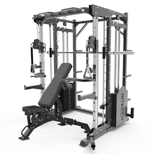 RitKeep Fitness RitKeep PMAX-5600 Professional Smith Machine with 326lb Weight Stacks