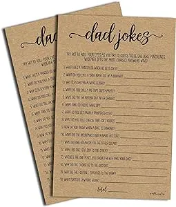 Dad Jokes Game - Kraft (50-Sheets) Rustic Baby Shower, Sprinkle Party Game ...