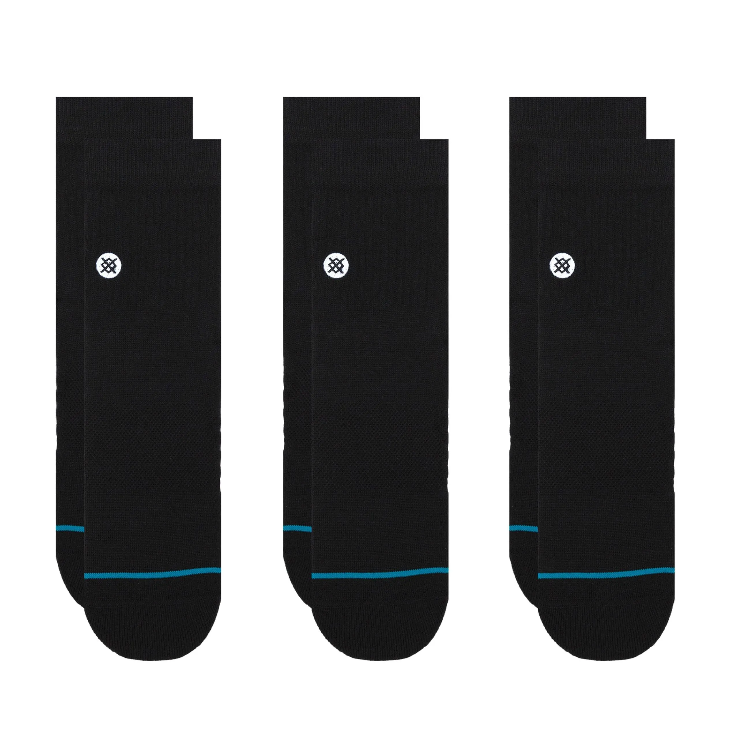 Stance Icon Quarter 3 Pack - Black - Socks