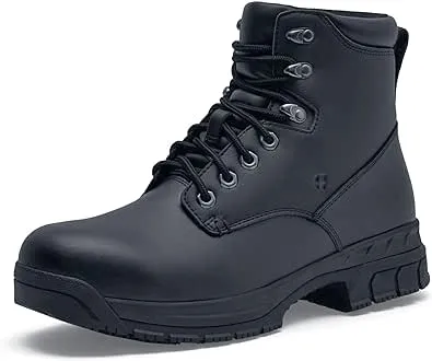 "Shoes For Crews 77280W Rowan Men's Size 15 Wide Width Black Water-Resistant Steel Toe Non-Slip Work Boot"