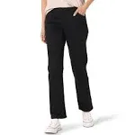 Petite Lee Relaxed Fit Straight Leg Twill Pants Black