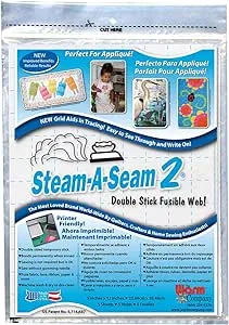 Warm Company Steam-A-Seam 2 Double Stick Fusible Web-9"X12" Sheets 5/Pkg (5517)