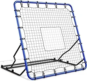 Volleyball Rebounder Net - Adjustable Volleyball Practice Net w Robust Steel Frame & PE Netting - Easy Setup Soccer Rebounder Net & Baseball Rebounder Net & Lacrosse Rebounder