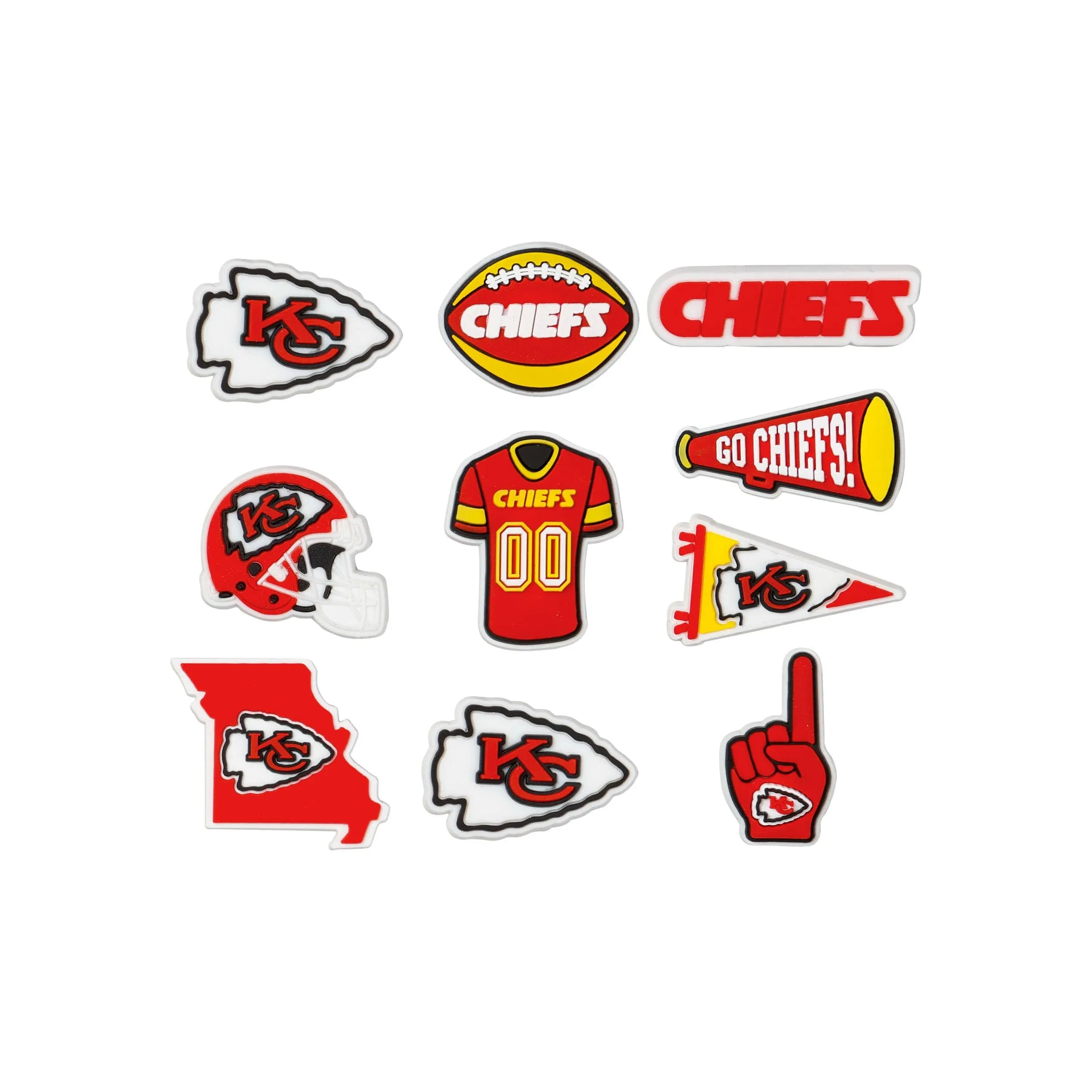 Kansas City Chiefs NFL 10 Pack Team Clog Charms