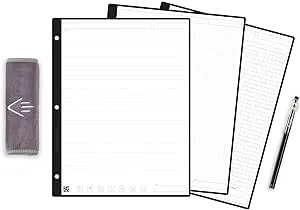 Rocketbook Filler Paper Variety Pack | Lined College Ruled, Dot Grid, Graph Reusable Notebook Paper (8.5" x 11") | Scannable Binder Paper - Write, Scan, Erase, Reuse | 18 Double Sided Sheets,White