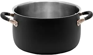 Meyer Accent Series Stainless Steel Stockpot, 6.5-Quart, Matte Black