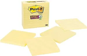 PADS IN CANARY YELLOW, LINED, 4 X 4, 4PK