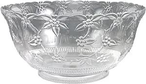 Crystalware Clear Plastic Large Punch Bowl (12 qt.) 1 Pc. - Classic Design, Perfect Party Essential for Entertaining, Holidays & Celebrations