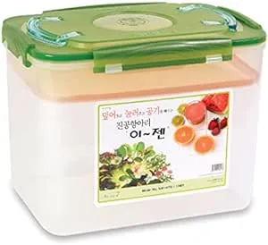 E-Jen Premium Kimchi, Sauerkraut Probiotic Fermentation Container with Inner Vacuum Lid (Earthenware Green, 4.4 gal/ 17L)