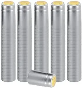 PVC Heat Shrink Capsules For Wine Bottles - 100 Count (Silver)