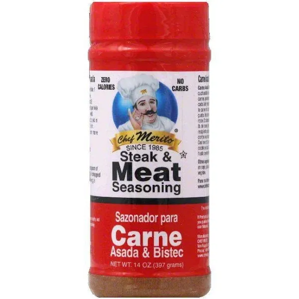 Chef Merito, Seasoning Carne Asada, 14 OZ (Pack of 6) by Chef Merito