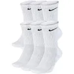 Nike Everyday Cushioned Dri-FIT Socks -6 Pairs, White (SX7666-100) .Y 3y-5y/W4-6