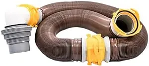 Camco 39625 Revolution 20' Sewer Hose Kit with 360 Degree Swivel Fittings and 4-in1 Elbow Adapter, Ready To Use Kit with Hose and Adapter