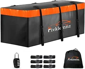 Hitch Mount Cargo Carrier Bag, 20 Cubic Feet 100% Waterproof Car Tray Luggage Bag (59" 24" 24") with 6 Reinforced Straps + 1 Combination Lock, Fits for All Vehicles with Steel Trailer Basket (Large)