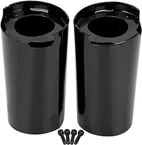 Gloss Black Upper Fork Slider Covers Cow Bells For Harley Street Road Glide