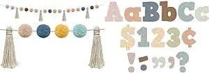 Teacher Created Resources Everyone is Welcome Pom-Poms and Tassels Garland (60") and Everyone is Welcome 4" Bold Block Letters Combo Pack