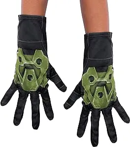 Halo Infinite Master Chief Gloves, Kids Costume Accessories, Child Size Video Game Inspired Cloth Hand Coverings