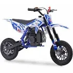 MotoTec Warrior 52cc 2 Stroke Kids Gas Dirt Bike - Blue