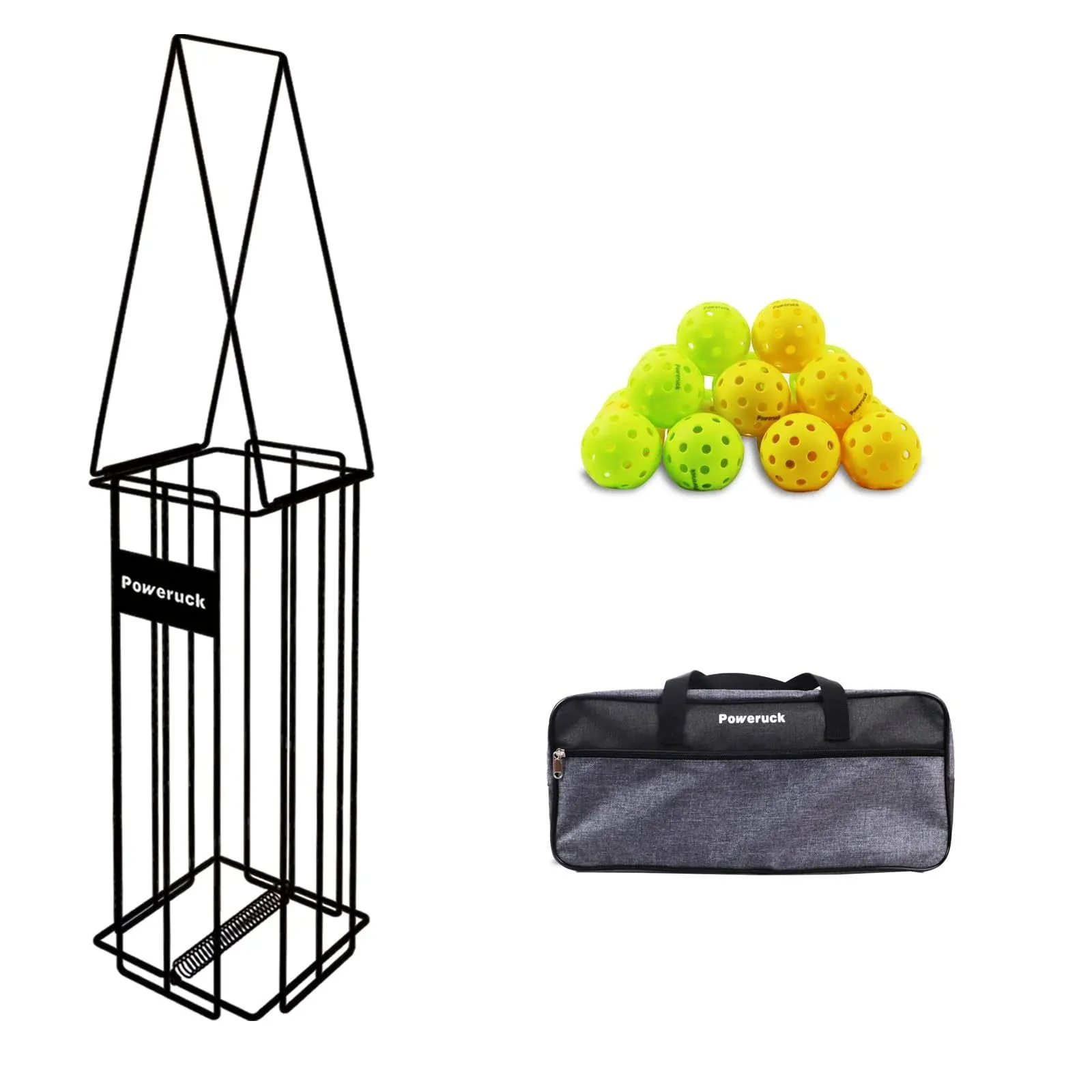 Pickleball Tennis Ball Hopper Set, Pickleball Tennis Ball Basket Holder with 20 Outdoor Pickleball Balls,Perfect Court Equipment for Beginner