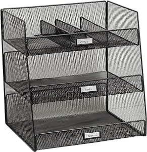 Safco Products 3293BL Onyx Mesh Break Room Supplies Organizer, Black