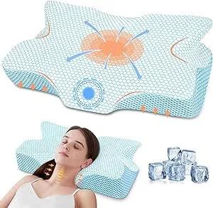 Anvo Cervical Pillow for Neck Pain Relief - Neck Pillows for Pain Relief Sleeping - Memory Foam Pillow for Neck and Shoulder Pain - Ergonomic Pillow