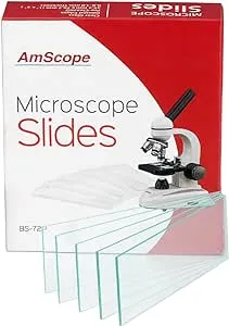 AmScope 72 Pre-Cleaned Blank Microscope Slides with Ground Edges