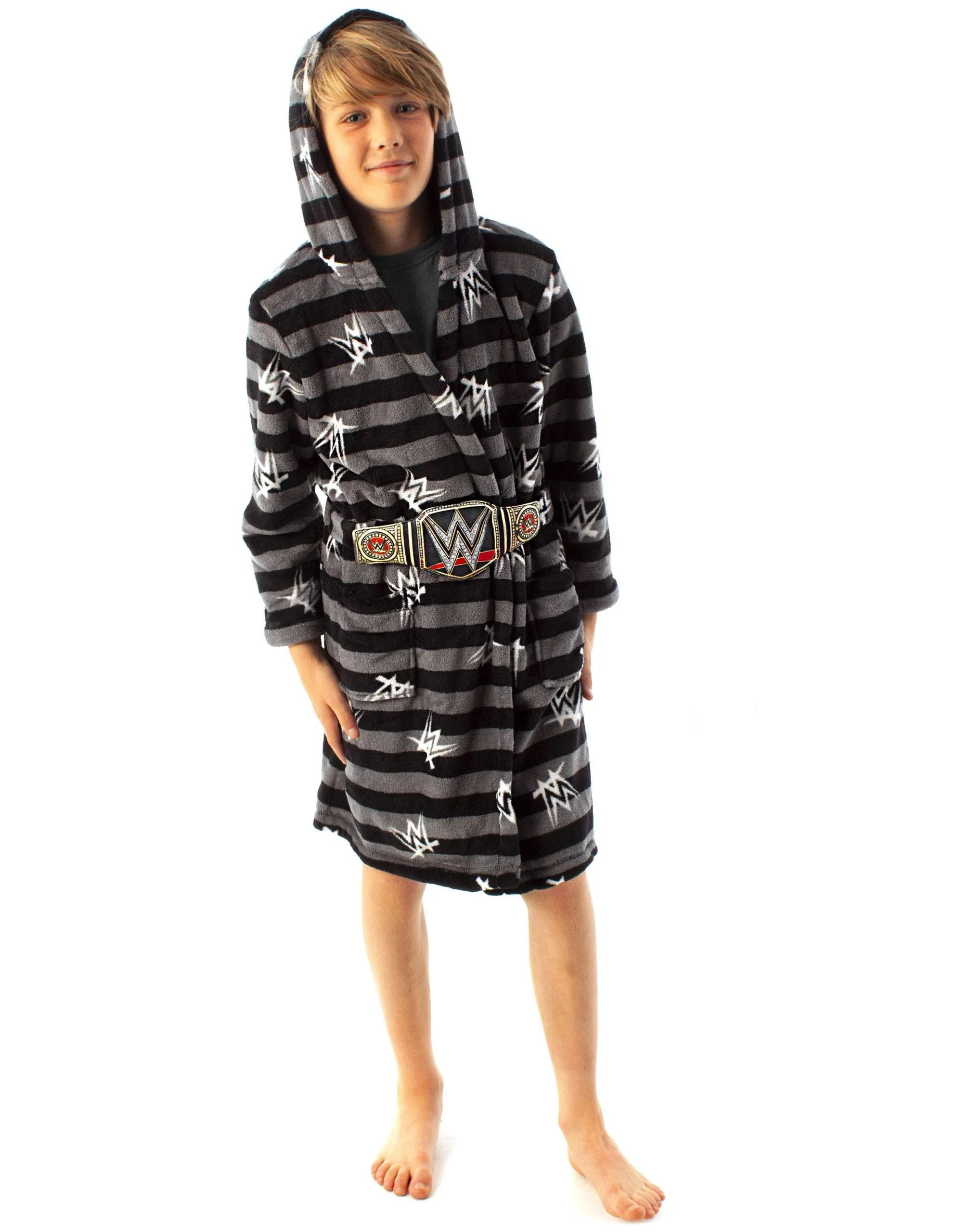 WWE Dressing Gown Boys Wrestling Championship Title Belt Kids Bathrobe