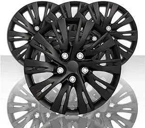 Set of 4 15" 10 Split Spoke Wheel Covers - Gloss Black