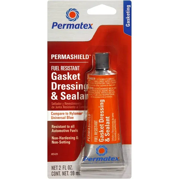 Permatex 85420 Permashield Fuel Resistant Gasket Dressing & Sealant, 2 oz Tube (Pack of 6)